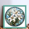 (Small Size)Lily - 18CT Stamped Cross Stitch - 25*25cm - Flower