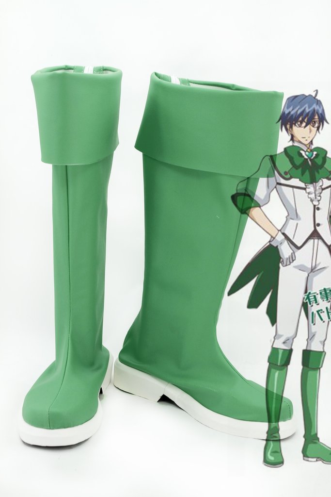Cute High Earth Defense Club Love Defense Club Atsushi Kinugawa Light Green Boots Cosplay Shoes