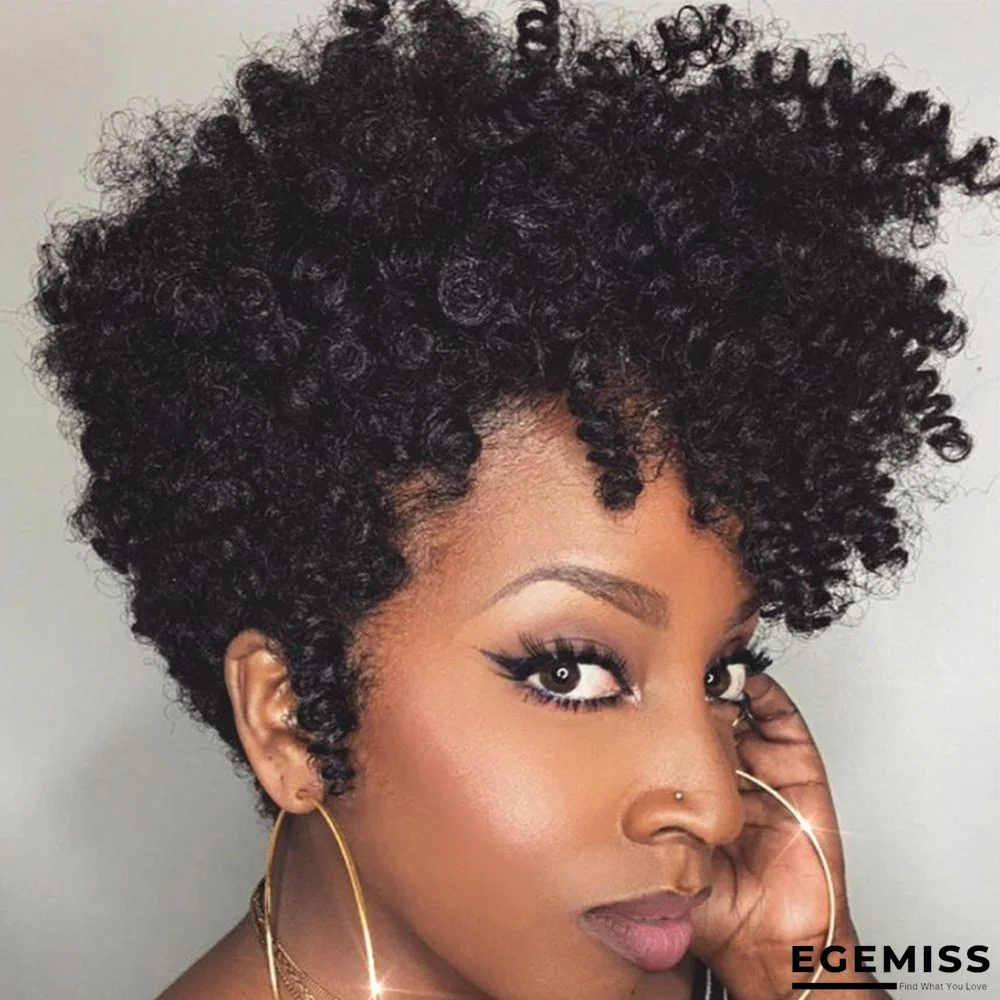 Black Fashion Personality Short Curly Hair Wig | EGEMISS