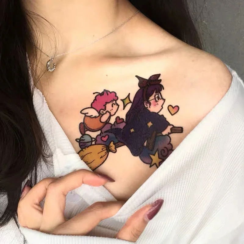Japanese Cartoon Tattoo Stickers Female Anime Waterproof Cute Sexy Fashion Art Fake Tattoos Lasting Flower Arm Temporary Tattoos
