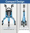 Soundfuse 3 Wheel Walkers for Seniors, Lightweight Foldable Aluminum Rollator Walker, Height Adjustable Three Wheel Walker