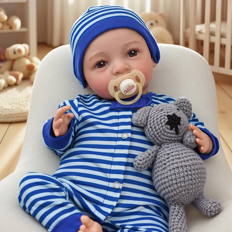 Babeside Quiet Reborn Baby Simone 20" Little Infant Boy Building Lovely Memories