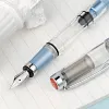 Transparent large-capacity calligraphy piston ink-absorbing fountain pen