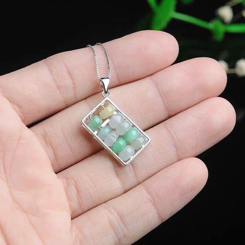 Abacus Jade Prosperity Necklace Pendant