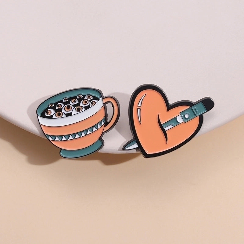 Ethnic Style Pin Heart Shape Butterfly Skull Alloy Stoving Varnish Unisex Brooches