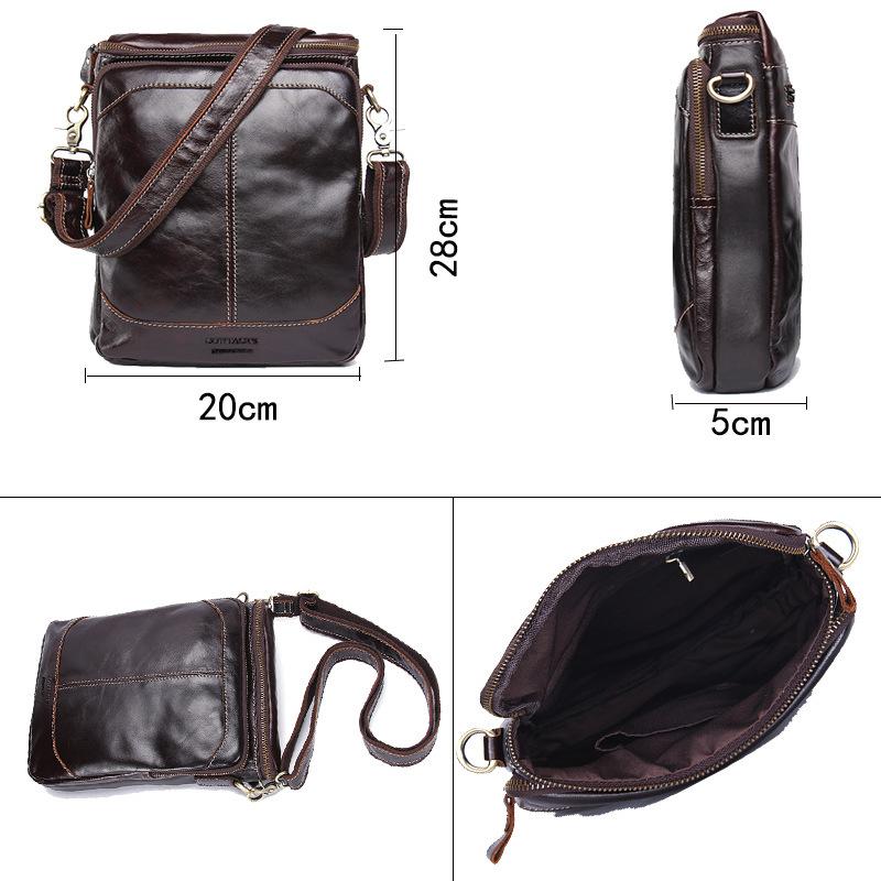 Retro Handmade Cowhide Leather Men's Single Shoulder Bag