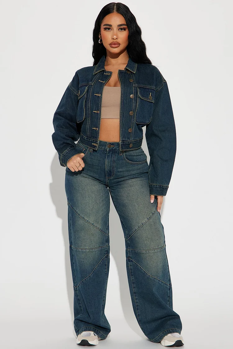Isobel Tinted Baggy Jeans - Dark Wash