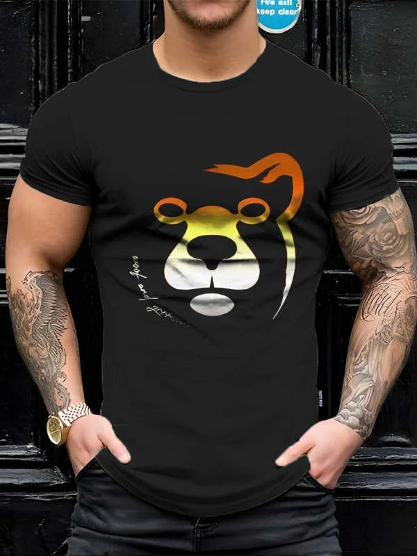 Men's LGBT Gay Bear Casual Print T-Shirt