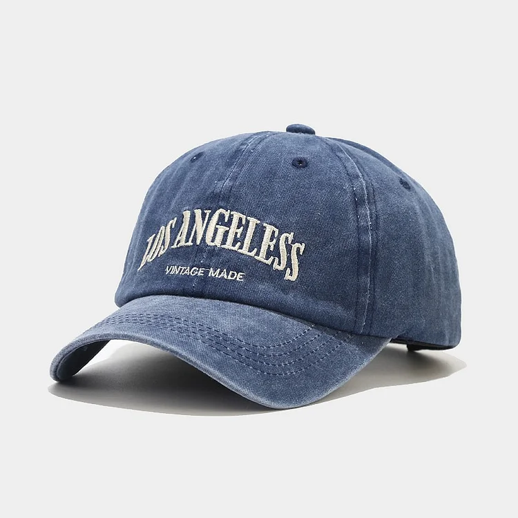 Embroidery Washed Cotton Fitted Hats Casual Baseball Cap at Hiphopee