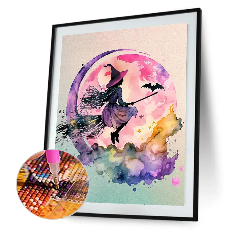 Full Round Diamond Painting 40*50cm - Flying Witch