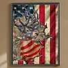Diamond Painting-DIY Full Round Drill Elk And Flag