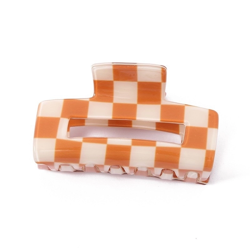Meiya Hair Accessories New Color Checkerboard Hairpin Women’s Internet Celebrity Elegant Head Hair Grab Shark Clip