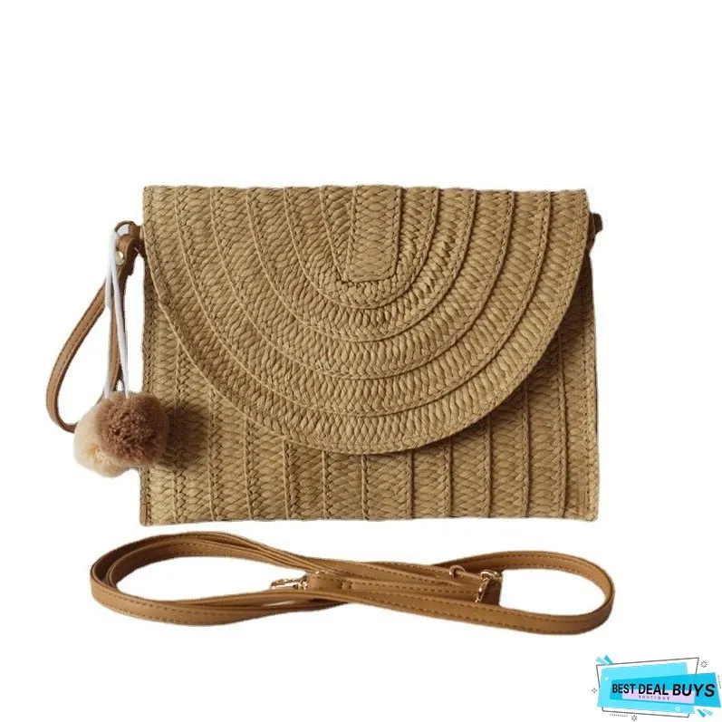 Hand Straw Bag Messenger Beach Bag