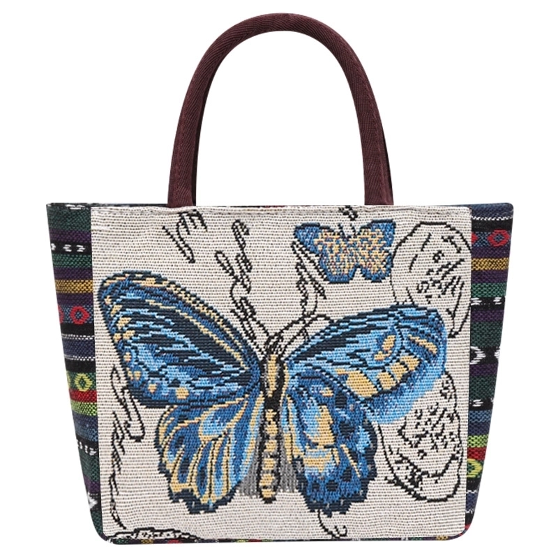 Women’s Vintage Style Butterfly Polyester Shopping Bags
