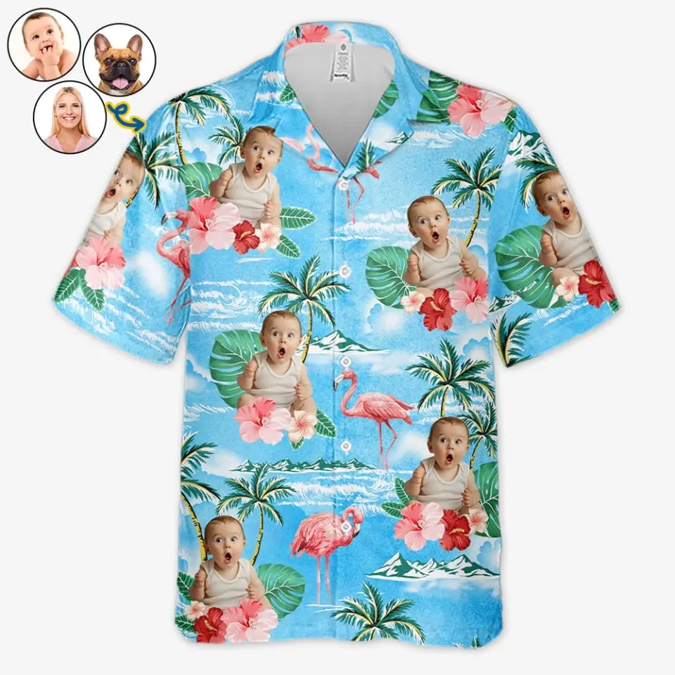 Loveyoufancy Custom Photo In Time Of Test, Family Is Best - Family Personalized Custom Unisex Tropical Hawaiian Aloha Shirt - Summer Vacation Gift, Gift For Family Members, Pet Owners, Pet Lovers