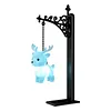 Glowing Owl Metal Bookend Lamp Iron Shelf Organizer Vintage Style