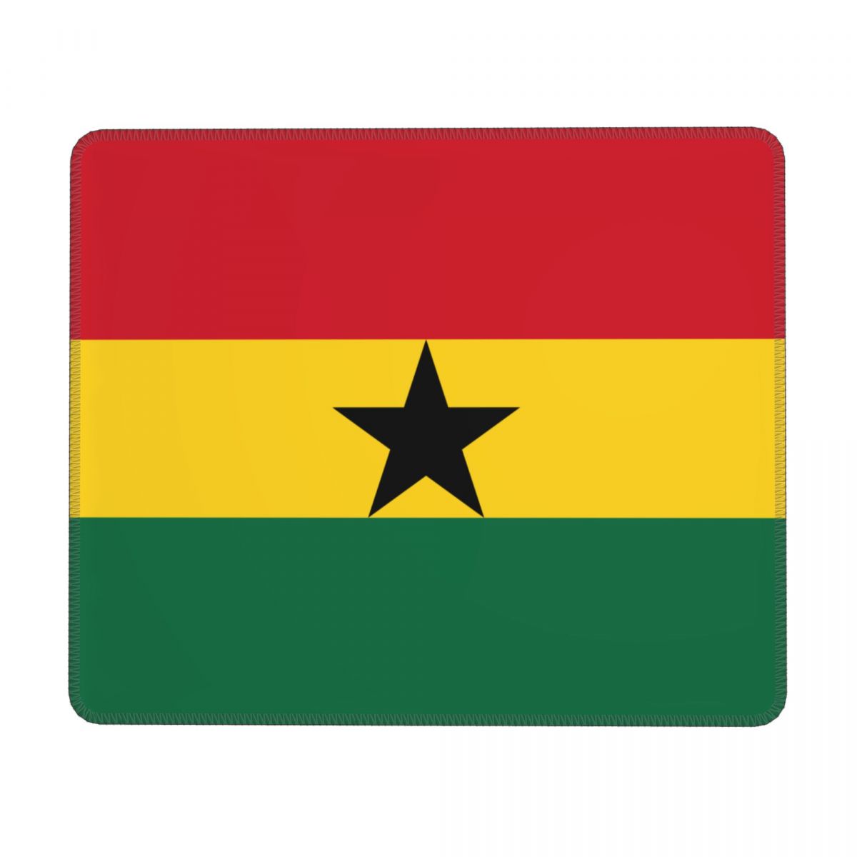 Ghana Flag Square Rubber Base MousePads