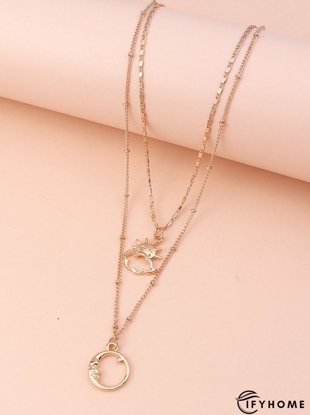 Boho Resort Moon Motif Layered Necklace Ethnic Vintage Beach Jewelry | IFYHOME