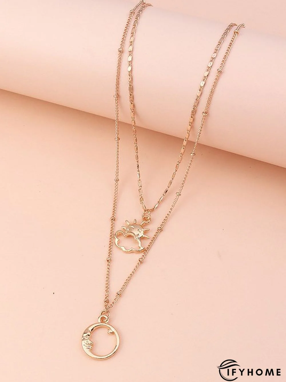 Boho Resort Moon Motif Layered Necklace Ethnic Vintage Beach Jewelry | IFYHOME