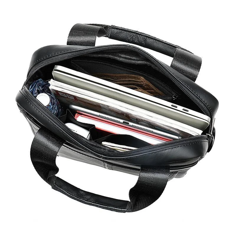 Premium Quality Fine Stitching Dual Top-Handled Adjustable Strap Business-Use Sling Bag