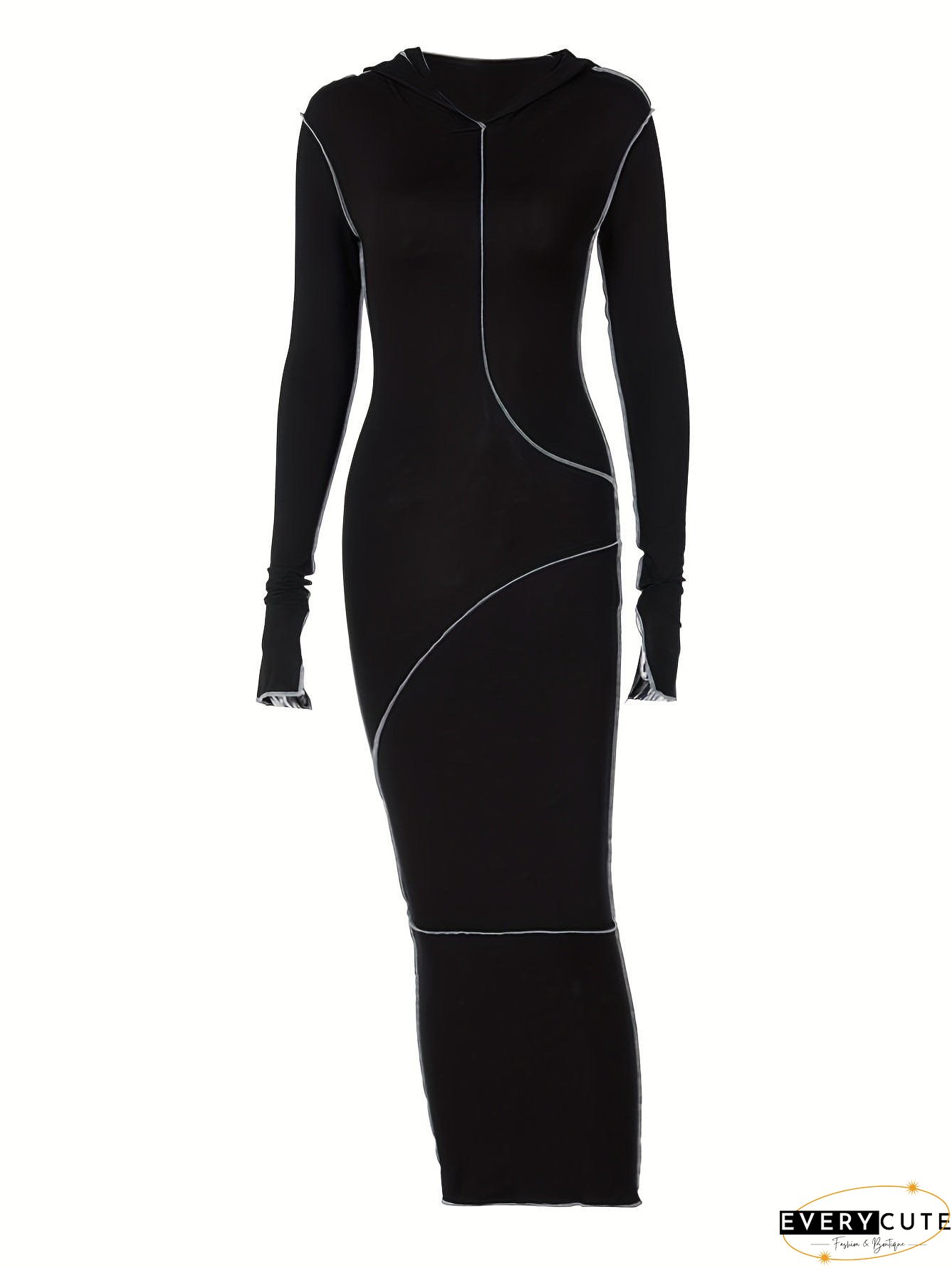 Flattering Maxi Dress with Contrasting Stitches