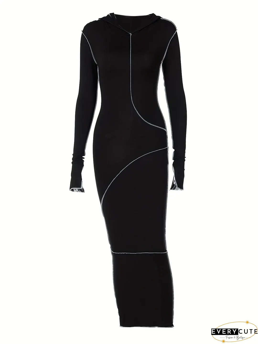 Flattering Maxi Dress with Contrasting Stitches