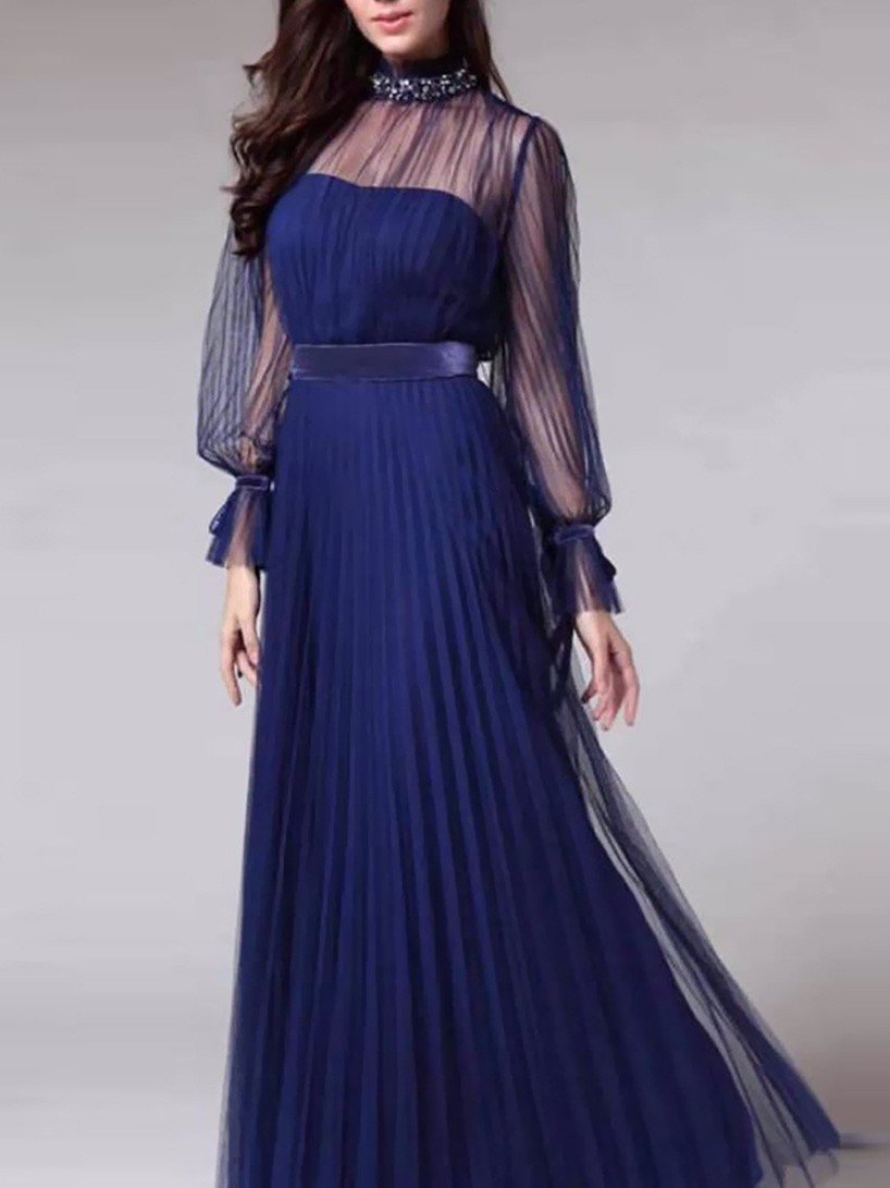 Women's Mesh Stitching Long Sleeve Dress | Oxredo Shop Ramadan Sale