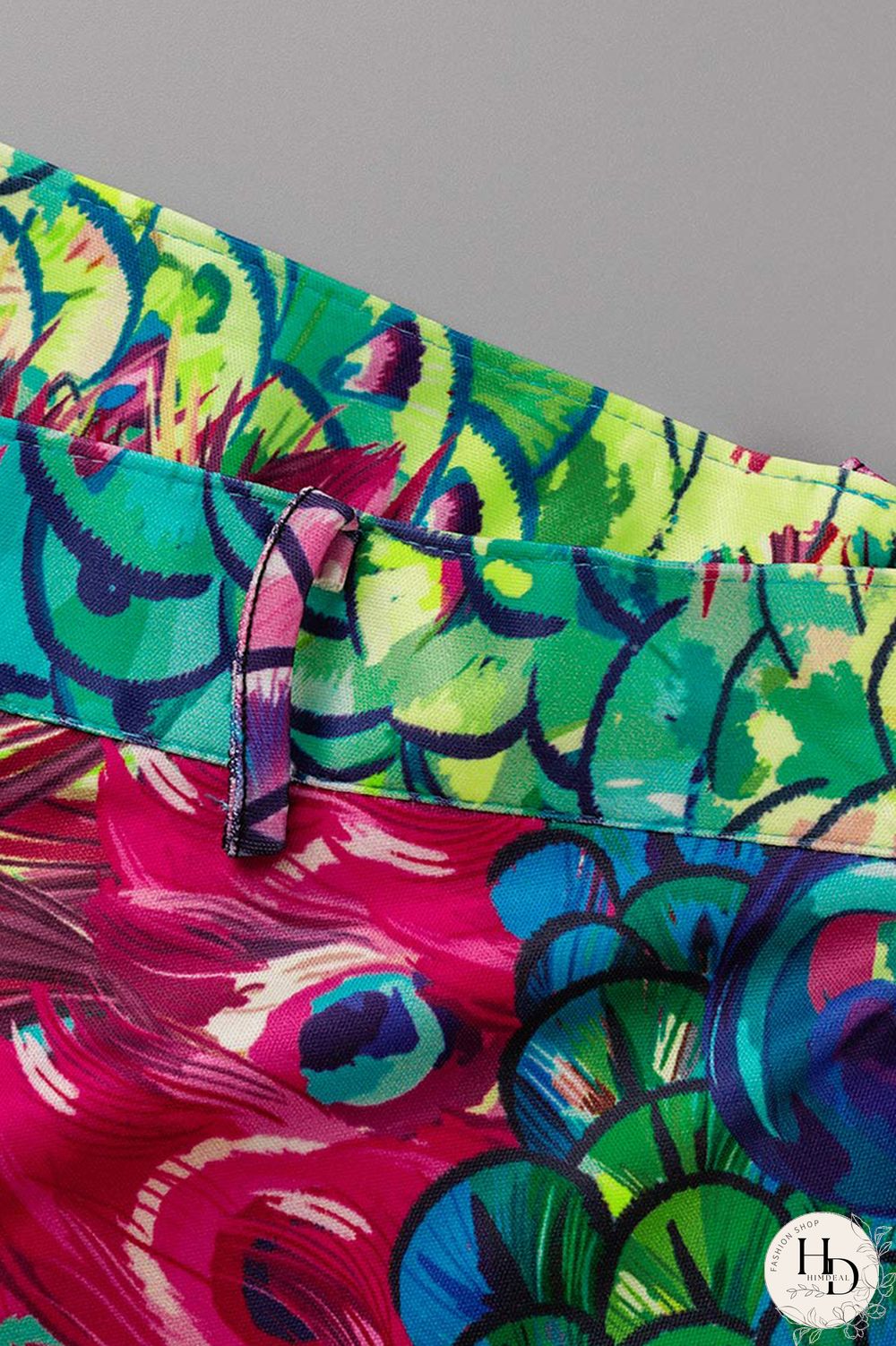 Turquoise Fashion Casual Print Cardigan Pants Turndown Collar Plus Size Two Pieces