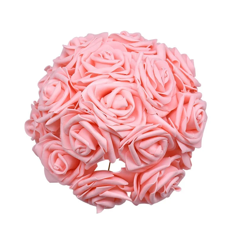 24Pcs/lot Artificial Rose Bouquet Decorative Foam Rose Flowers Bride Bouquets for Wedding Home Party Decoration Wedding Supplies