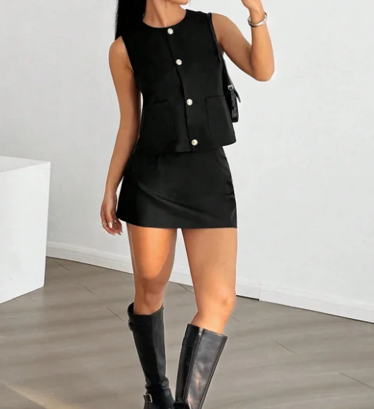 Nigikala Nigikala Women's Short Vest Skirt Summer Sleeveless Suit