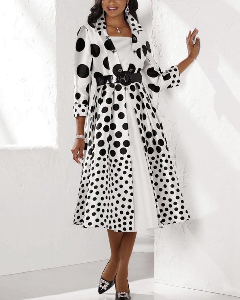 Casual Elegant Versatile Printed Ladies Suit Dress