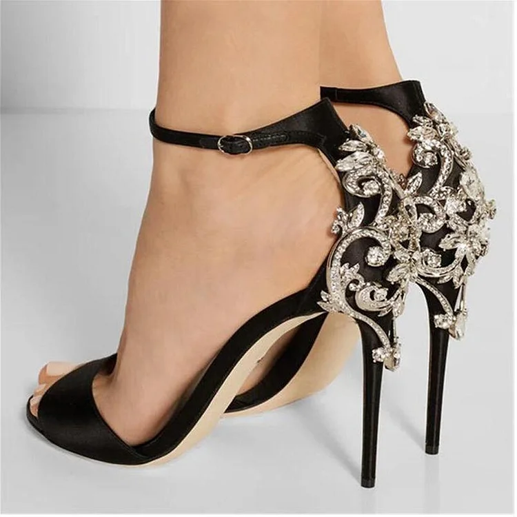 Women Rhinestone Stiletto Heeled