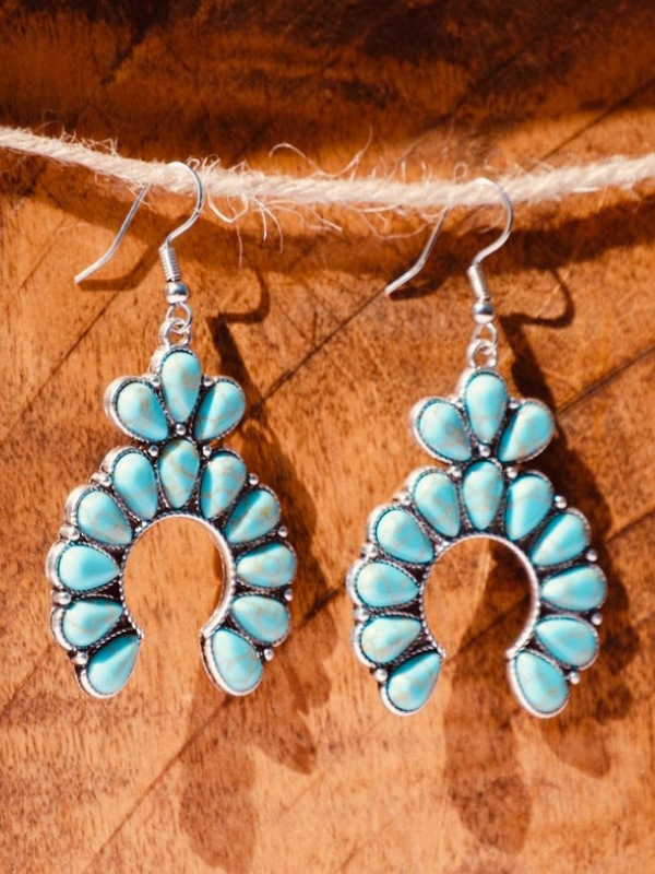 Turquoise Earrings Women's Geometric Earrings Retro Earrings Western Cowgirl Earring
