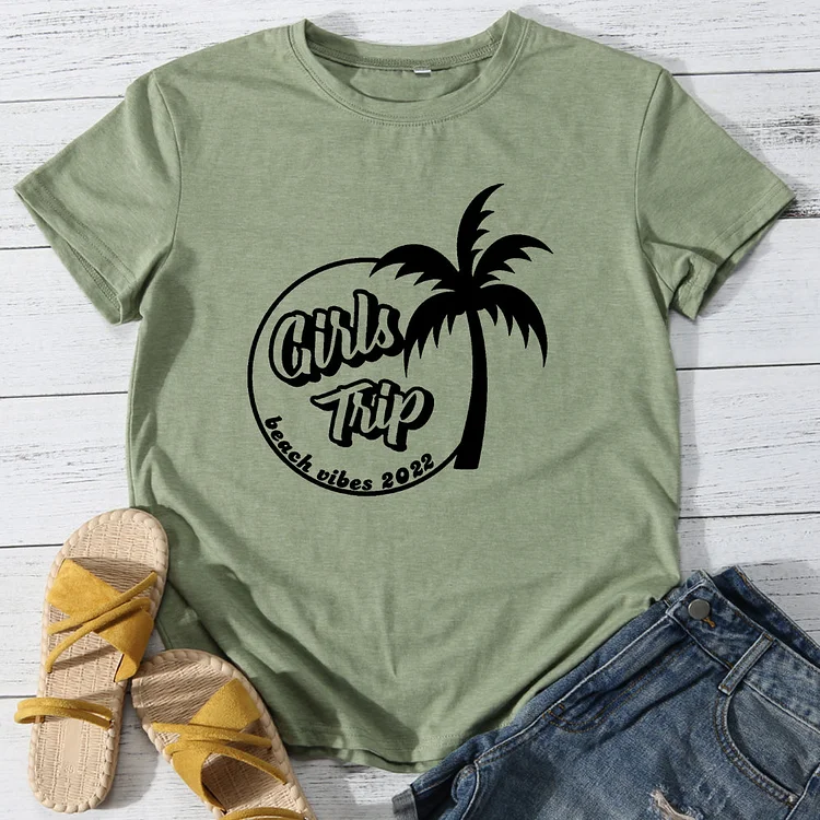 Girl Trip Coconut Tree T-Shirt Tee-014207-Annaletters