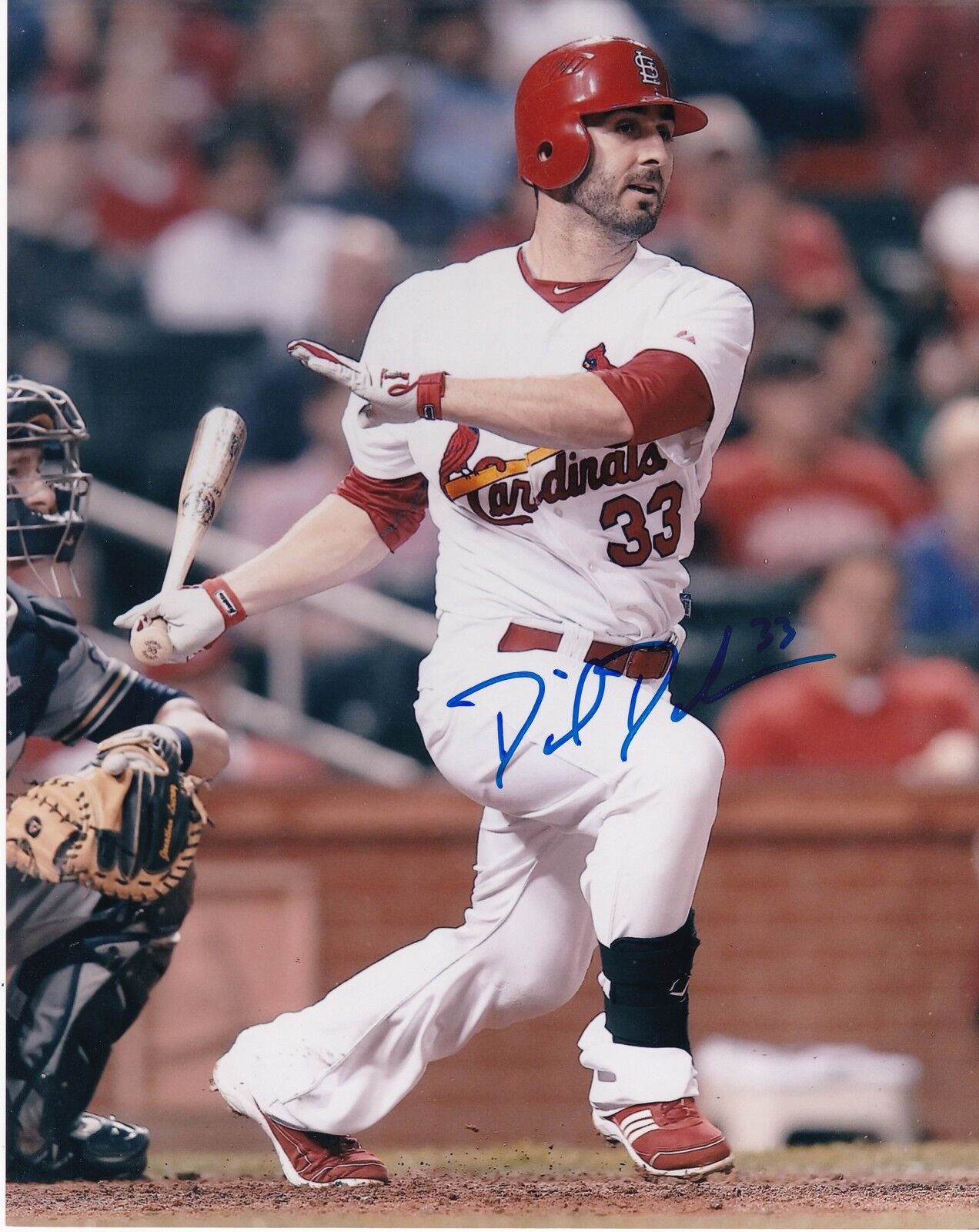 DANIEL DESCALSO ST. LOUIS CARDINALS ACTION SIGNED 8x10