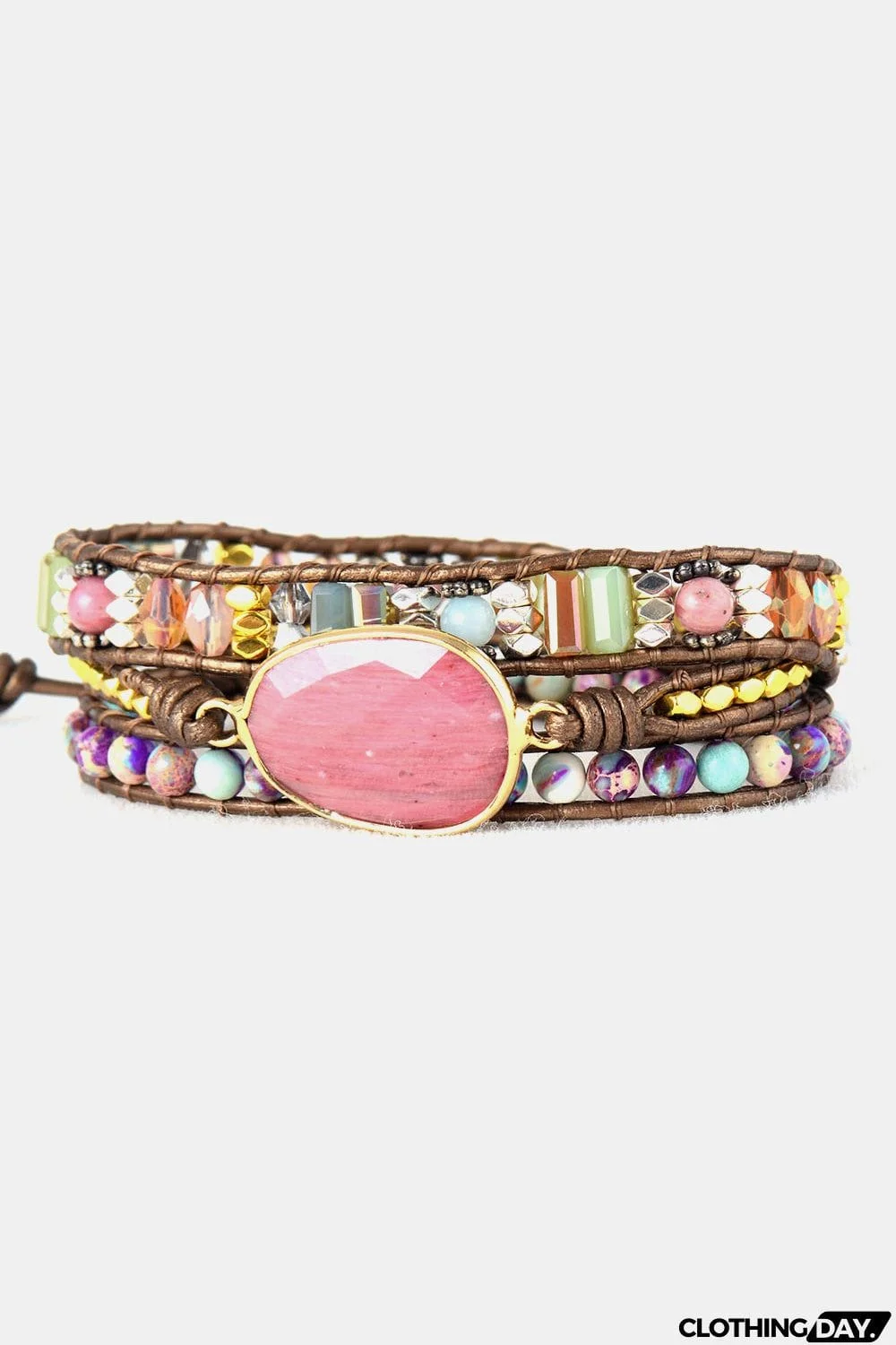 Handmade Crystal Beaded Natural Stone Bracelet