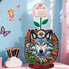 2026 Calendar DIY Diamond Art Kit Flower Wolf Wooden Diamond Painting Calendar