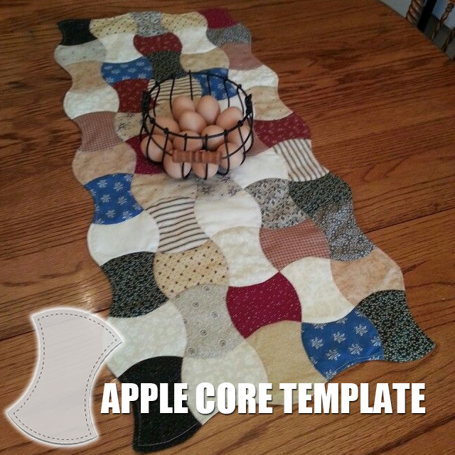 Apple Core Quilt Cutting Ruler With Instructions