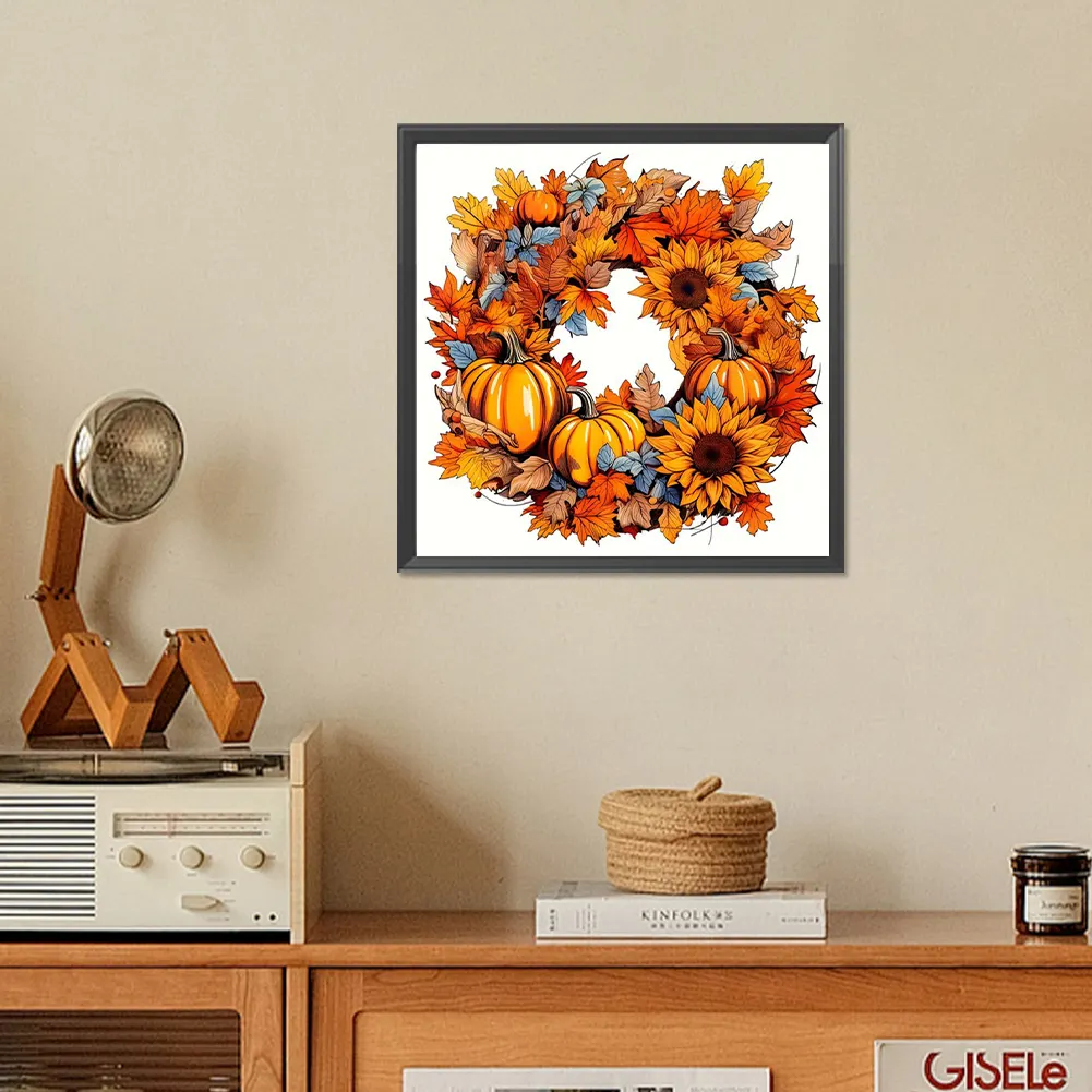 Diamond Painting - Full Square Drill - Autumn Wreath(Canvas|35*35cm)