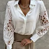 Gioiacombo&trade; Camicia monopetto con revers con maniche in pizzo