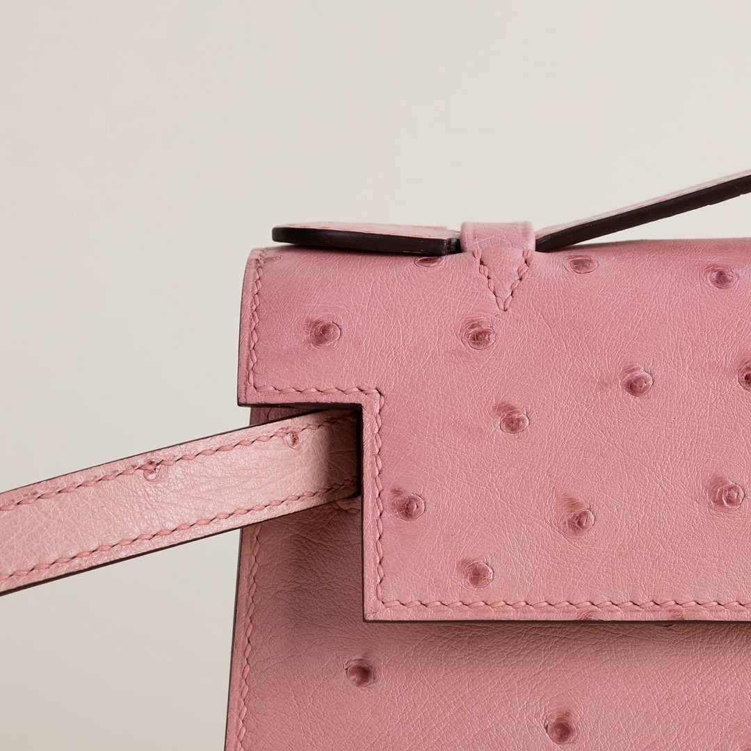 Kelly pochette Ostrich 94 Terre cuite GHW