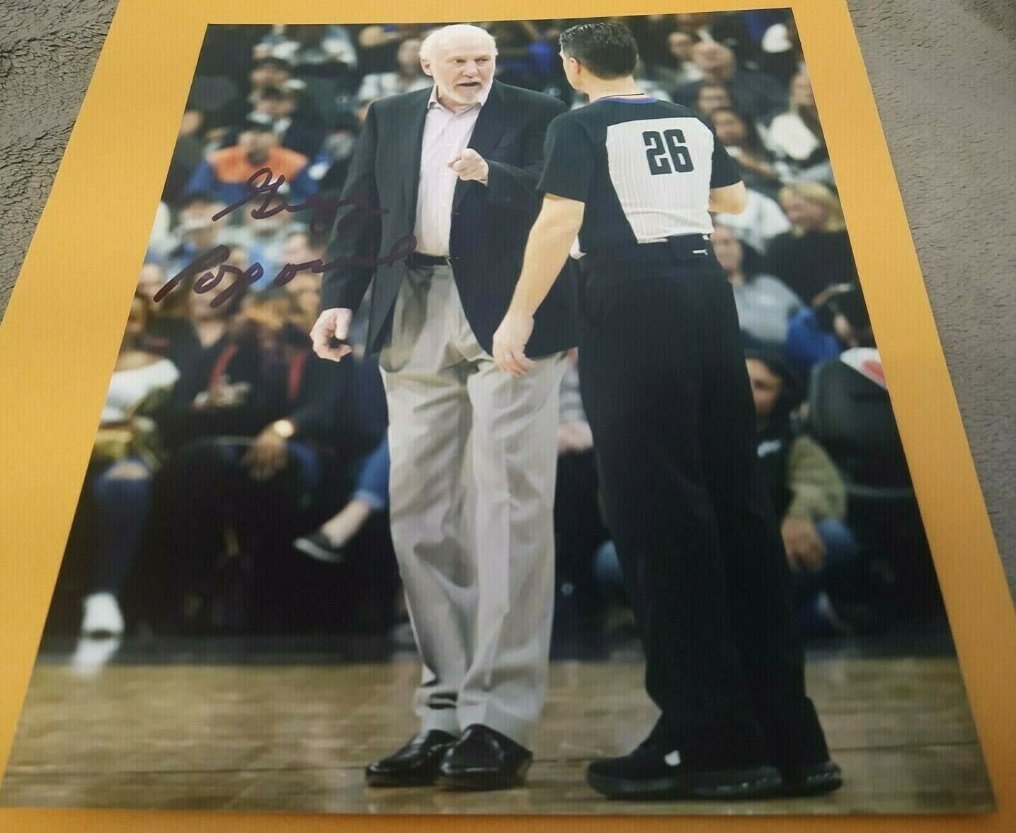 GREGG POPOVICH SAN ANTONIO SPURS SIGNED AUTOGRAPHED 8x10 Photo Poster painting COA BASKETBALL