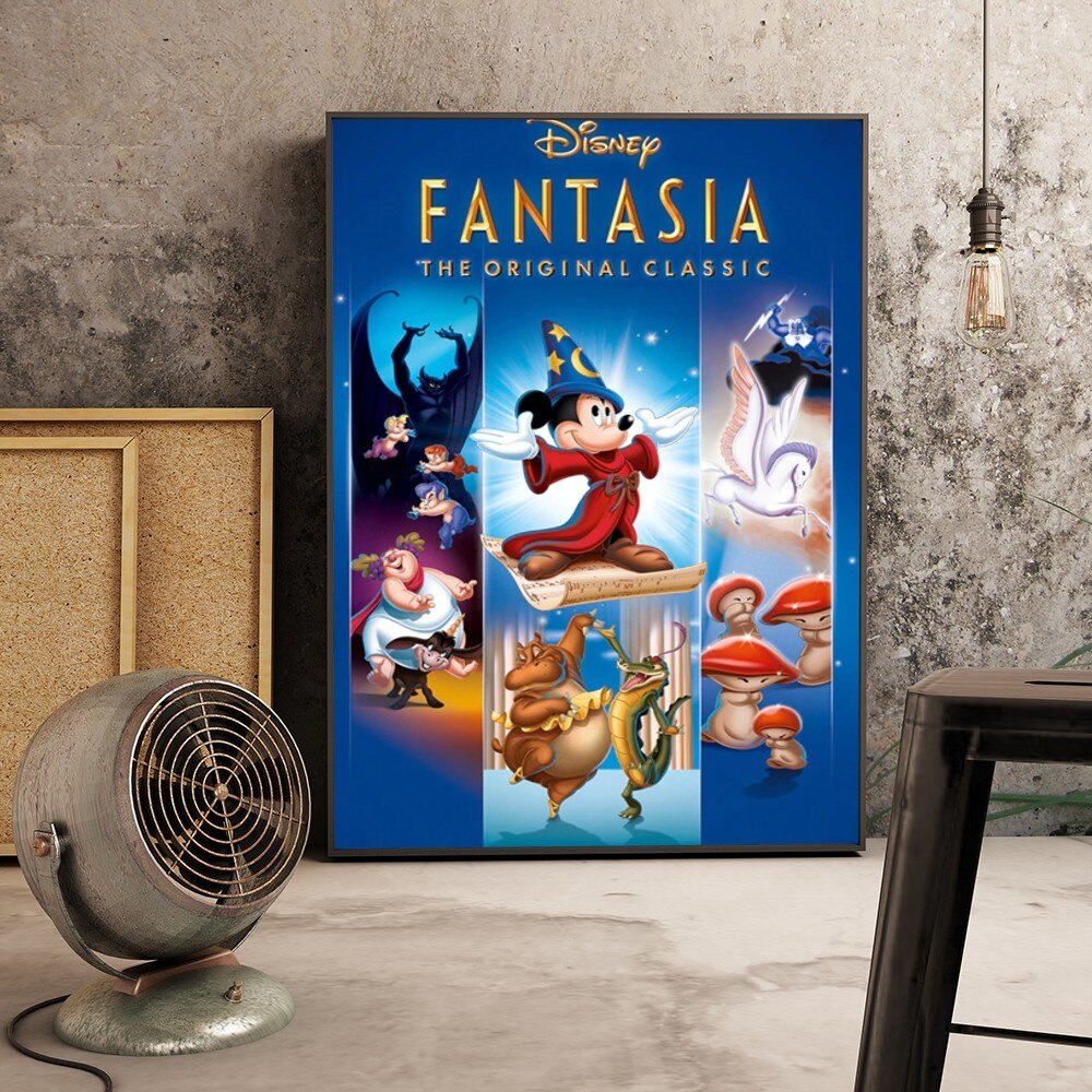 Disney Fantasia Mickey Mouse Poster No Frame Print For Living Child Room Bedroom Home Decoration Cuadros Decor Wall Art
