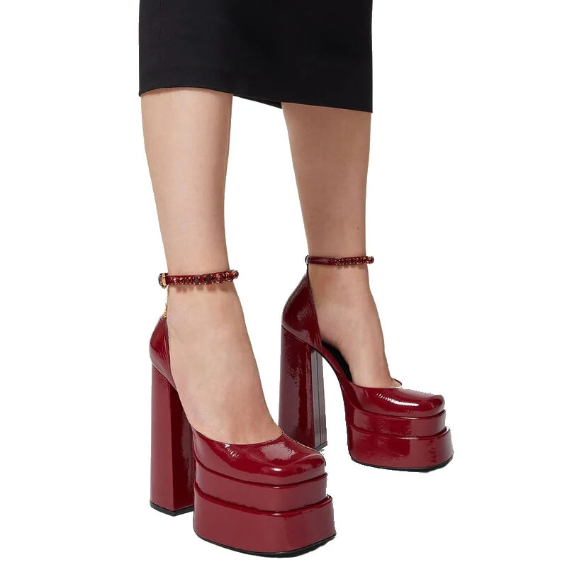 Yyvonne 2022 New Brand Sexy Platform Punps Women's Sandals Thick High-Heeled Party Shoes Diamond Wedding Black Big Size Zapatos Mujer