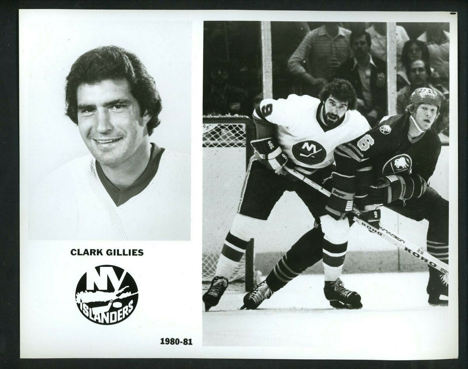 Clark Gillies New York Islanders team issued 1980 Press Photo Poster painting