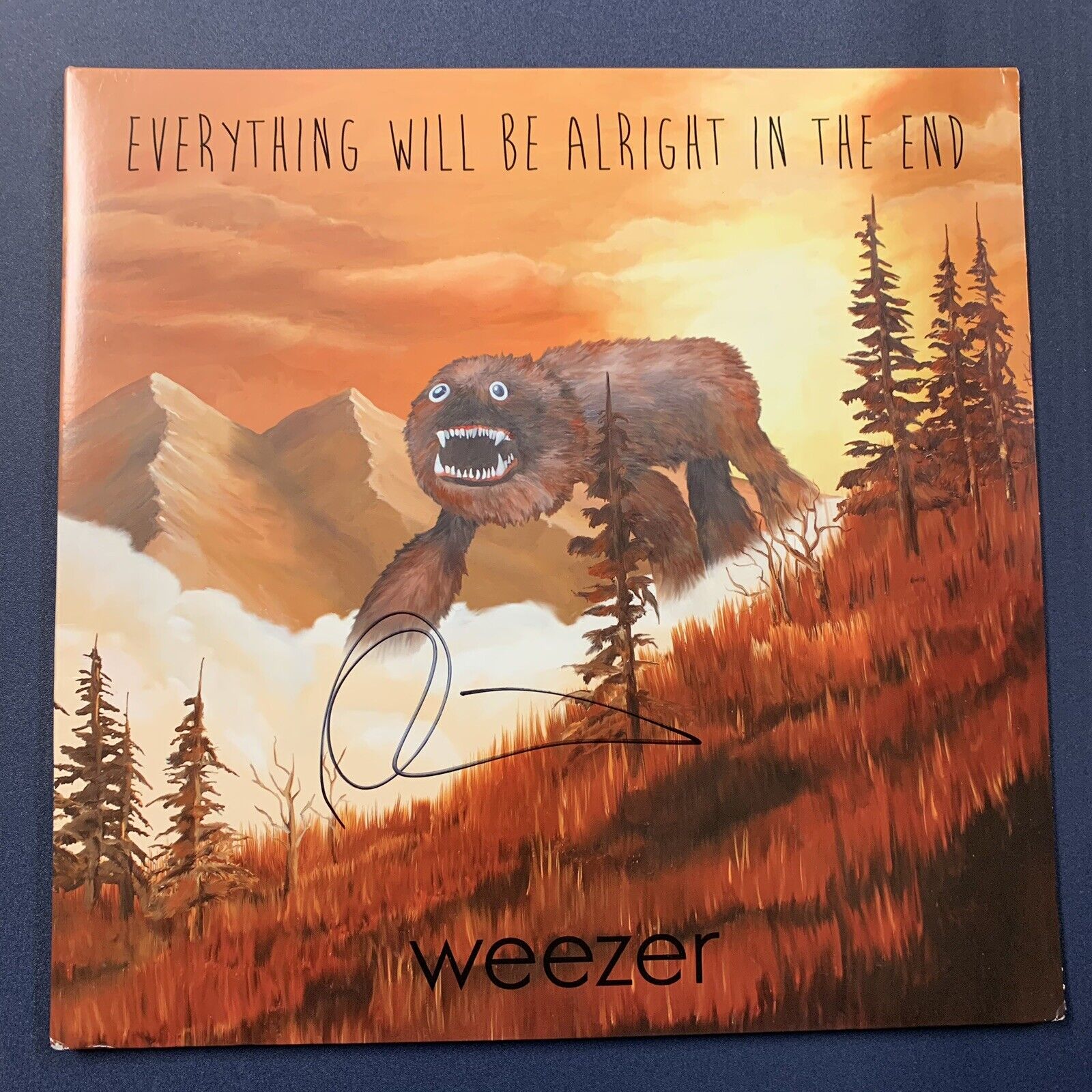 RIVERS CUOMO HAND SIGNED LP VINYL RECORD WEEZER BAND LEAD SINGER COA