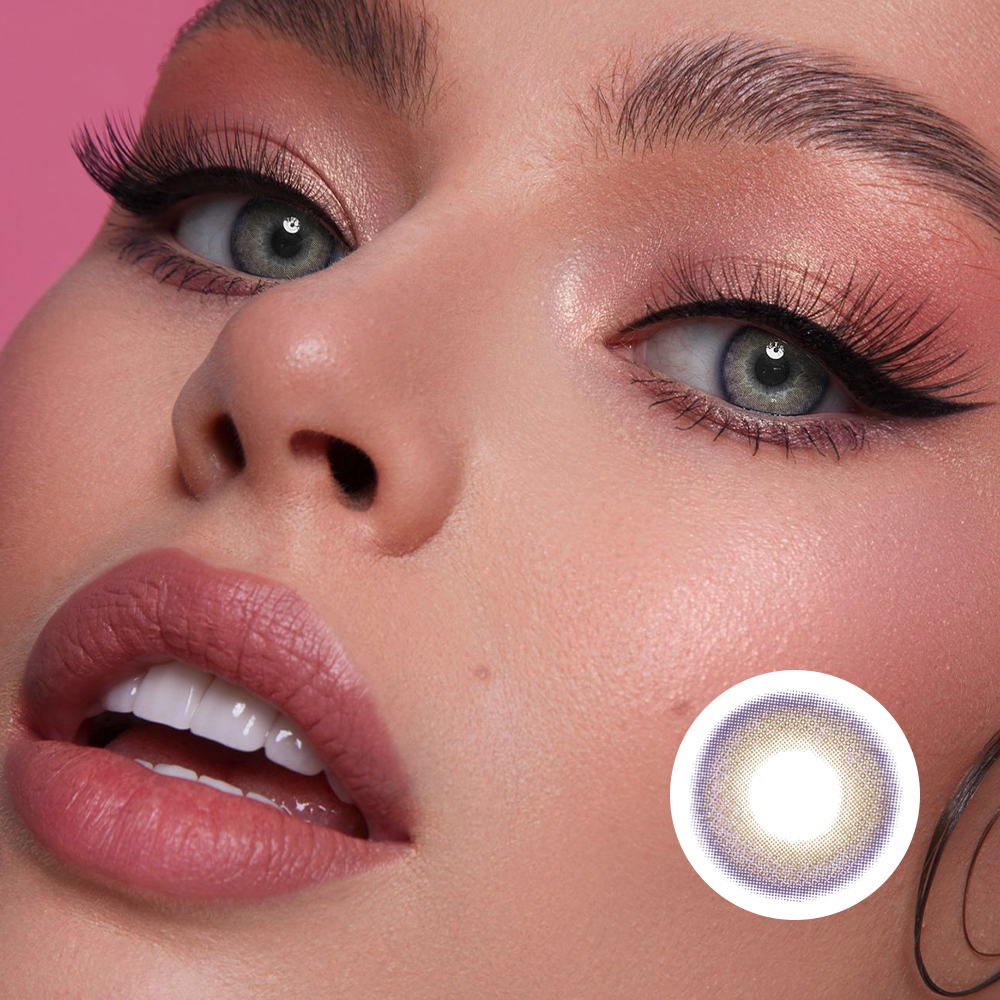 Neon Shampoo Yearly Prescription Colored Contacts for Dark Eyes, Comfy