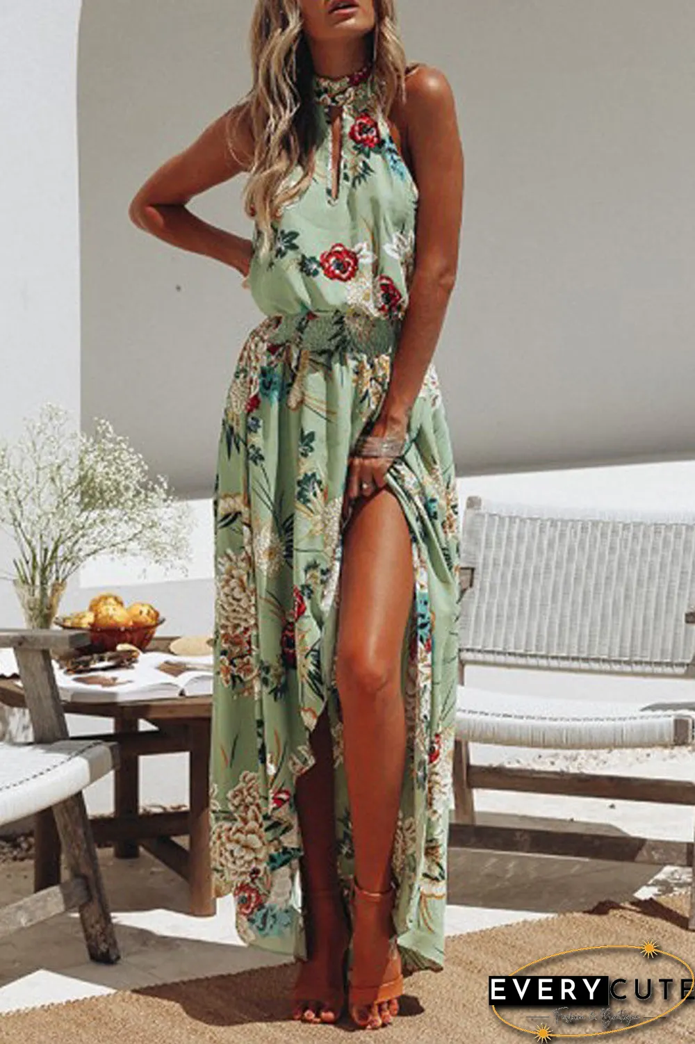 Casual Print Patchwork Turtleneck Irregular Dress Dresses