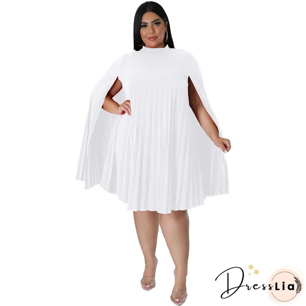 Solid Color Loose Pleated Plus Size Dresses