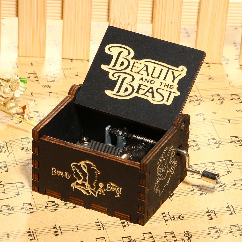 

Vintage Wooden Music Box Antique Hand Crank Clockwork Box Home Decor, 501 Original
